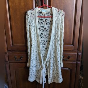 Vintage open knit duster cardigan